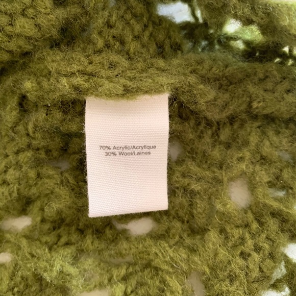 ✨LAST CHANCE 💚Lux Army Green Sweater Tank Acrylic Wool Heart Pockets Small - Picture 6 of 6